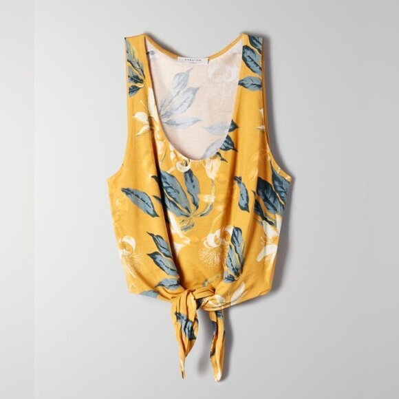 ** Babaton Jeronimo Cairo Gold Printed Tie Front Tank Top Size S - Picture 4 of 8